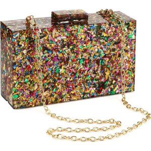 Acrylic Purses and Handbags for Women Multicolor Perspex Geometric Patterns